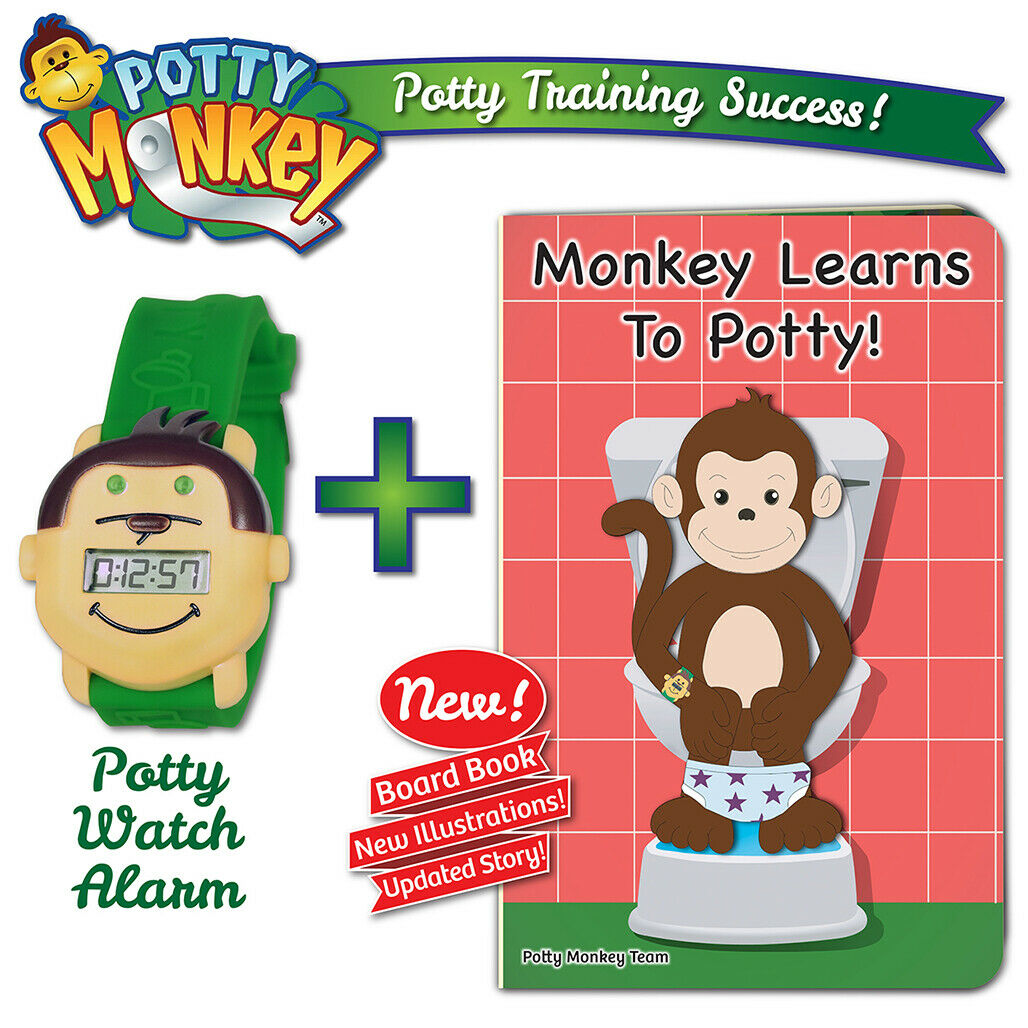 Potty Monkey Watch & Monkey Learns To Potty Board Book Set