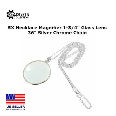 5X Jewelry Necklace Magnifier Magnifying Glass Lens Optical Aid 36