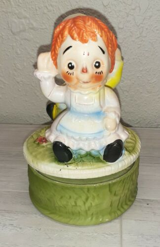 Raggedy Ann And Andy Vintage Music Box “this Old Man” Works