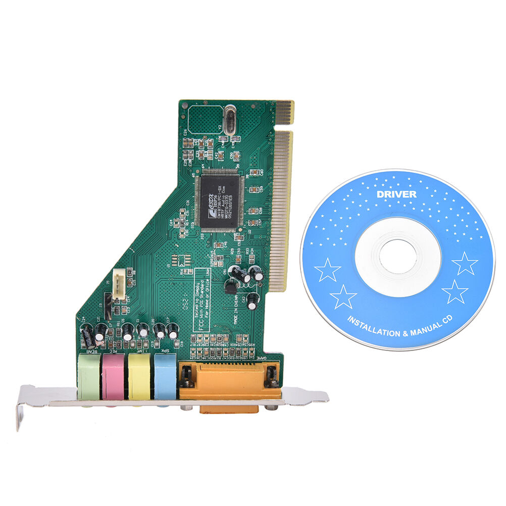 4 Channel 5.1 Surround 3D PCI Sound Audio Card MIDI for PC Windows XP/7/8`WH